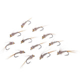 Maxbell Fly Fishing Trout Flies Ribbed Ear Trout Wet Fly - Nymph with Brass Bead Head - One Dozen Wet Flies