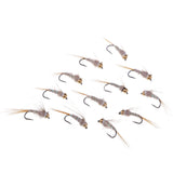 Maxbell Fly Fishing Trout Flies Ribbed Ear Trout Wet Fly - Nymph with Brass Bead Head - One Dozen Wet Flies