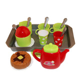 Maxbell Tea Set Party Pretend Play Kitchen Playset Cups Plate Spoons Kitchen Accessories Gift for Kids Toddler 18pcs/set