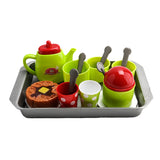 Maxbell Tea Set Party Pretend Play Kitchen Playset Cups Plate Spoons Kitchen Accessories Gift for Kids Toddler 18pcs/set