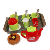 Maxbell Tea Set Party Pretend Play Kitchen Playset Cups Plate Spoons Kitchen Accessories Gift for Kids Toddler 18pcs/set