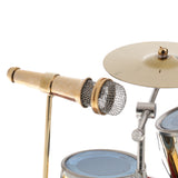 Maxbell 14*10*10cm Copper Drum Kit Display Box Set Model for Dolls House Action Figures Decoration Accessory