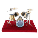 Maxbell 14*10*10cm Copper Drum Kit Display Box Set Model for Dolls House Action Figures Decoration Accessory