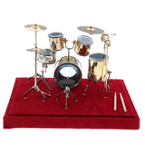 Maxbell 14*10*10cm Copper Drum Kit Display Box Set Model for Dolls House Action Figures Decoration Accessory