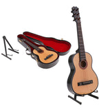 Maxbell Mini 13cm Wooden Guitar Model PU Box Set for Action Figures Hot Toys Dolls House Miniature Decor