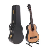 Maxbell Mini 13cm Wooden Guitar Model PU Box Set for Action Figures Hot Toys Dolls House Miniature Decor