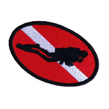 Maxbell Ellipse Diver Down Flag Patch Patches Backpack Badge Scuba Diving Dive Iron On Embroidered