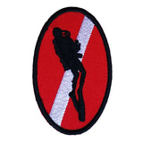 Maxbell Ellipse Diver Down Flag Patch Patches Backpack Badge Scuba Diving Dive Iron On Embroidered