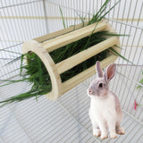Maxbell HAY GRASS RACK WOODEN MATERIAL FOOD DISPENSER DISH BOWL FOR SMALL ANIMALS