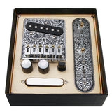Maxbell Black 3 Way Prewired Control Plate Bridge Replacement Accessory for Tele TL Guitar