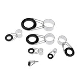 Maxbell 7Pcs Fishing Rod Guides Tip Tops Repair Ceramic Ring Rod Building Eye Rings 7 Sizes