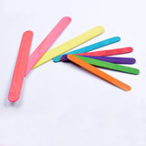 Maxbell 50 Pieces Mixed Colors Flat Wooden Popsicle Stick Kids Hand Crafts Art Ice Cream for Kids Children DIY Building Modelling Crafts