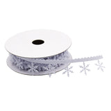 Maxbell 5 Meters 1" 25mm White Winter Christmas Snowflake Decoration Trimming Craft Ribbon DIY Card Making Gift Wrapping Xmas Tree Decoration