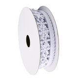 Maxbell 5 Meters 1" 25mm White Winter Christmas Snowflake Decoration Trimming Craft Ribbon DIY Card Making Gift Wrapping Xmas Tree Decoration