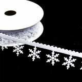 Maxbell 5 Meters 1" 25mm White Winter Christmas Snowflake Decoration Trimming Craft Ribbon DIY Card Making Gift Wrapping Xmas Tree Decoration