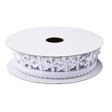 Maxbell 5 Meters 1" 25mm White Winter Christmas Snowflake Decoration Trimming Craft Ribbon DIY Card Making Gift Wrapping Xmas Tree Decoration