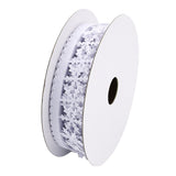 Maxbell 5 Meters 1" 25mm White Winter Christmas Snowflake Decoration Trimming Craft Ribbon DIY Card Making Gift Wrapping Xmas Tree Decoration