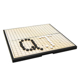 Maxbell Magnetic Go Game Weiqi Chess Set With Single Convex Magnetic Plastic Stones and Foldable Goban Board Game Puzzle Toy