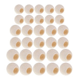 Maxbell 30 Pieces Large Hole BOHO Style Natural Color Wood Round Spacer Beads Bulk Lots for Jewelry Making Craft DIY Macrame Bracelet Necklace Accessories 20mm 25mm 30mm Mixed