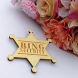 Maxbell Rustic Wedding Wooden Ring Bearer Gift Ring Security Badge Breastpin for Boys Wedding Favor