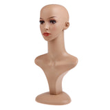 Maxbell 18'' Mannequin Head, Female PVC Mannequin Manikin Head Model Plastic Wigs Hair Glasses Display Holder