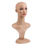 Maxbell 18'' Mannequin Head, Female PVC Mannequin Manikin Head Model Plastic Wigs Hair Glasses Display Holder