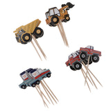 Maxbell 24pcs Assorted Car Cake Topper Kids Birthday Cupcake Cake Picks Decor