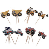 Maxbell 24pcs Assorted Car Cake Topper Kids Birthday Cupcake Cake Picks Decor