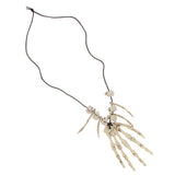 Maxbell Skull Skeleton Hand Bone Necklace Halloween Caveman Pirate Fancy Dress