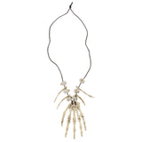 Maxbell Skull Skeleton Hand Bone Necklace Halloween Caveman Pirate Fancy Dress