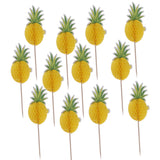 Maxbell 12PCS PINEAPPLE CAKE TOPPER BIRTHDAY CUPCAKE MUFFIN CAKE STICKS ACCESSORY
