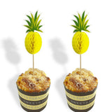 Maxbell 12PCS PINEAPPLE CAKE TOPPER BIRTHDAY CUPCAKE MUFFIN CAKE STICKS ACCESSORY