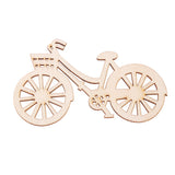 Maxbell 10 Pieces Blank Wooden Bicycle Embellishments Plain Unfinished MDF Cut Shapes 90 x 53mm for DIY Scrapbooking Card Making Wood Art Crafts Confetti Table Decor