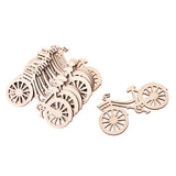 Maxbell 10 Pieces Blank Wooden Bicycle Embellishments Plain Unfinished MDF Cut Shapes 90 x 53mm for DIY Scrapbooking Card Making Wood Art Crafts Confetti Table Decor