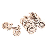 Maxbell 10 Pieces Blank Wooden Bicycle Embellishments Plain Unfinished MDF Cut Shapes 90 x 53mm for DIY Scrapbooking Card Making Wood Art Crafts Confetti Table Decor