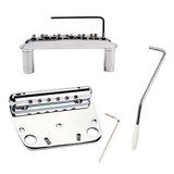 Maxbell Exquisite 6 String Guitar Tremolo Bridge Tailpiece Set for Jazzmaster Guitar Accessory Chrome