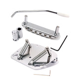 Maxbell Exquisite 6 String Guitar Tremolo Bridge Tailpiece Set for Jazzmaster Guitar Accessory Chrome
