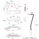 Maxbell Exquisite 6 String Guitar Tremolo Bridge Tailpiece Set for Jazzmaster Guitar Accessory Chrome