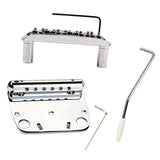 Maxbell Exquisite 6 String Guitar Tremolo Bridge Tailpiece Set for Jazzmaster Guitar Accessory Chrome
