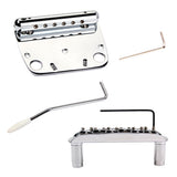 Maxbell Exquisite 6 String Guitar Tremolo Bridge Tailpiece Set for Jazzmaster Guitar Accessory Chrome