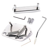 Maxbell Exquisite 6 String Guitar Tremolo Bridge Tailpiece Set for Jazzmaster Guitar Accessory Chrome