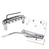 Maxbell Exquisite 6 String Guitar Tremolo Bridge Tailpiece Set for Jazzmaster Guitar Accessory Chrome