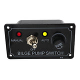 Maxbell Plastic Boat Bilge Pump Switch W/ LED Light Indicator - 3 Way Control Panel Marine