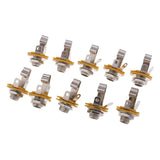 Maxbell 10 pcs 1/4'' 6.35mm Mono Socket Jack Female Connector Panel Mount Solder Mono Chassis Audio Speaker Adapter Cable Connector(No Switch)