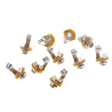 Maxbell 10 pcs 1/4'' 6.35mm Mono Socket Jack Female Connector Panel Mount Solder Mono Chassis Audio Speaker Adapter Cable Connector(No Switch)