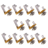 Maxbell 10 pcs 1/4'' 6.35mm Mono Socket Jack Female Connector Panel Mount Solder Mono Chassis Audio Speaker Adapter Cable Connector(No Switch)