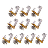 Maxbell 10 pcs 1/4'' 6.35mm Mono Socket Jack Female Connector Panel Mount Solder Mono Chassis Audio Speaker Adapter Cable Connector(No Switch)