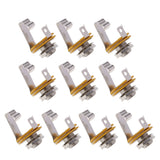 Maxbell 10 pcs 1/4'' 6.35mm Mono Socket Jack Female Connector Panel Mount Solder Mono Chassis Audio Speaker Adapter Cable Connector(No Switch)