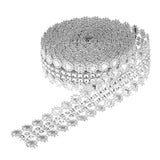 Maxbell 5 Yards Sparkling Diamond Rhinestone Mesh Ribbon Wrap Roll for Arts & Crafts, Event Decorations, Wedding Cake, Birthdays, Baby Shower, 1" x 5 Yards, 4 Round Heart Bows