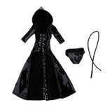 Maxbell 1/6 Scale PU Clothes Hooded Coat Underpants Whip Set for 12" Action Figures